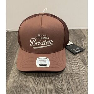 Brixton Original Trucker Hat Brown Adjustable Snapback Mesh Cap Netplus